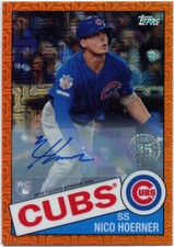 2020 Topps NICO HOERNER 1985 Silver Pack Chrome Orange Ref Autograph /25 CUBS AU