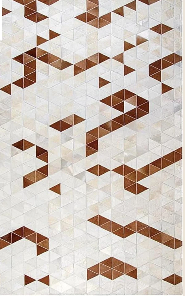 Genuine Large 100% Cowhide Leather Rug – Tricolor Cowhide Skin Area Carpet - Image 2 of 3