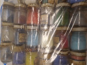 21 Vintage Jars CR Hill Co. Detroit Colored Sand for Art Artist Supply Supplies