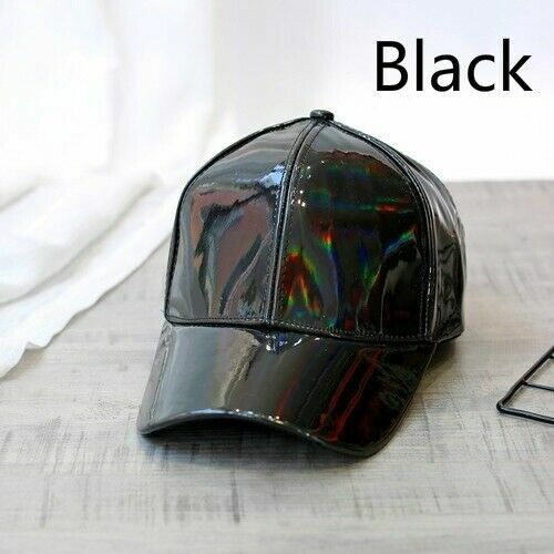 Lady Laser Baseball Caps Summer Sun Hat Hip Hop Sport Hat Leather Unisex Fashion - Picture 18 of 19