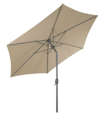 Alu Sonnenschirm 300cm Knickgelenk + Kurbel - beige - Martktschirm Kurbelschirm