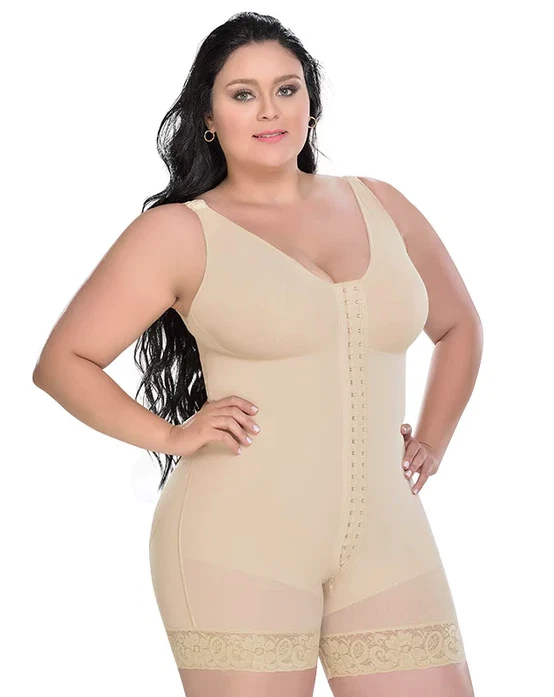 Fajas Colombianas Faja con Bra M&D F0029 Mid Thigh Body Shaper for Women  Shaper