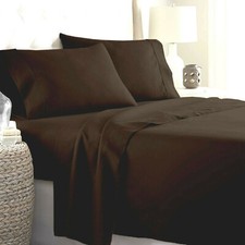 Chocolate Solid Bedding Sets 1000 TC OR 1200 TC Egyptian Cotton Select Item