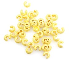 50 GOLD PLATED STARDUST CRIMP BEAD COVERS 4MM