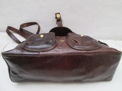 Sac à Main Vintage CACTUS (Sylvain Levebvre) En Cuir Marron - Authentique - Occasion