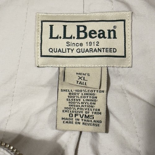 LL Bean Chore Barn Coat Men XL Tall Brown Corduroy Collar Workwear Canvas Jacket - Picture 2 of 15