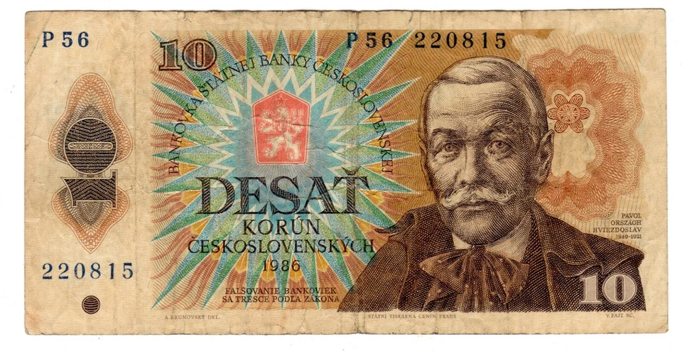 CZECHOSLOVAKIA Billet 10 KORUN 1986 P94 PAVOL HVIEZDOSLAV BON ETAT - Photo 1/1