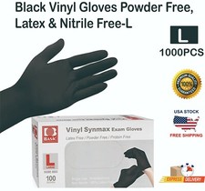  1000 PCS Black Vinyl Gloves , L Size**Buy One, Get One at 50% Off!