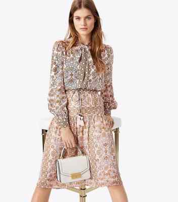 Tory Burch 2 Hicks Garden Party Kia Bow Blouse Shirt XS | eBay