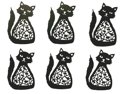 CAT/ CATS with FISH SWIMMING IN HIS BELLY SILHOUETTE DIE CUT/ CUTS, ADORABLE!