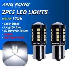 Pair BA15s 1156 P21W LED Indicator Tail Stop Signal Light Bulbs DRL White Canbus