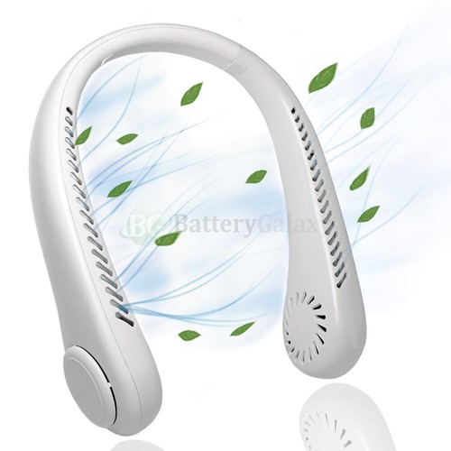 3 USB Portable Rechargeable Neckband Lazy Neck Hanging Dual Cooling leafless Fan - Picture 5 of 5