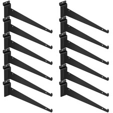 12 Pack Slatwall Shelf Brackets 14 Inch Metal Shelf Brackets for Slat Wall He...