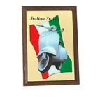 Vespa Italian Style Wooden Framed Small Mirror | Pub Mirror 33x23 cm
