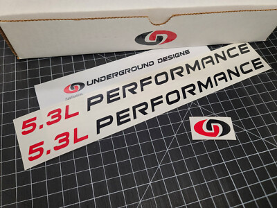 5.3L Performance Decals (2-Pack) Vortec V8 Engine Hood Stickers Silverado Sierra