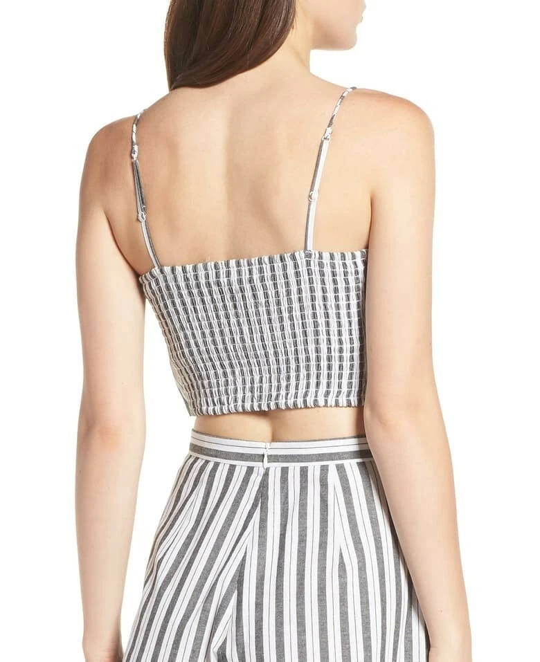 Top corto anudado a rayas negro/blanco talla The Fifth Label 155856 para mujer Grande Foto 2 de 3