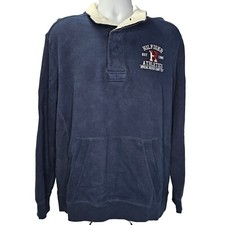 Tommy Hilfiger Athletics Rugby Team Pullover Sweatshirt Mens Large Blue Sweater