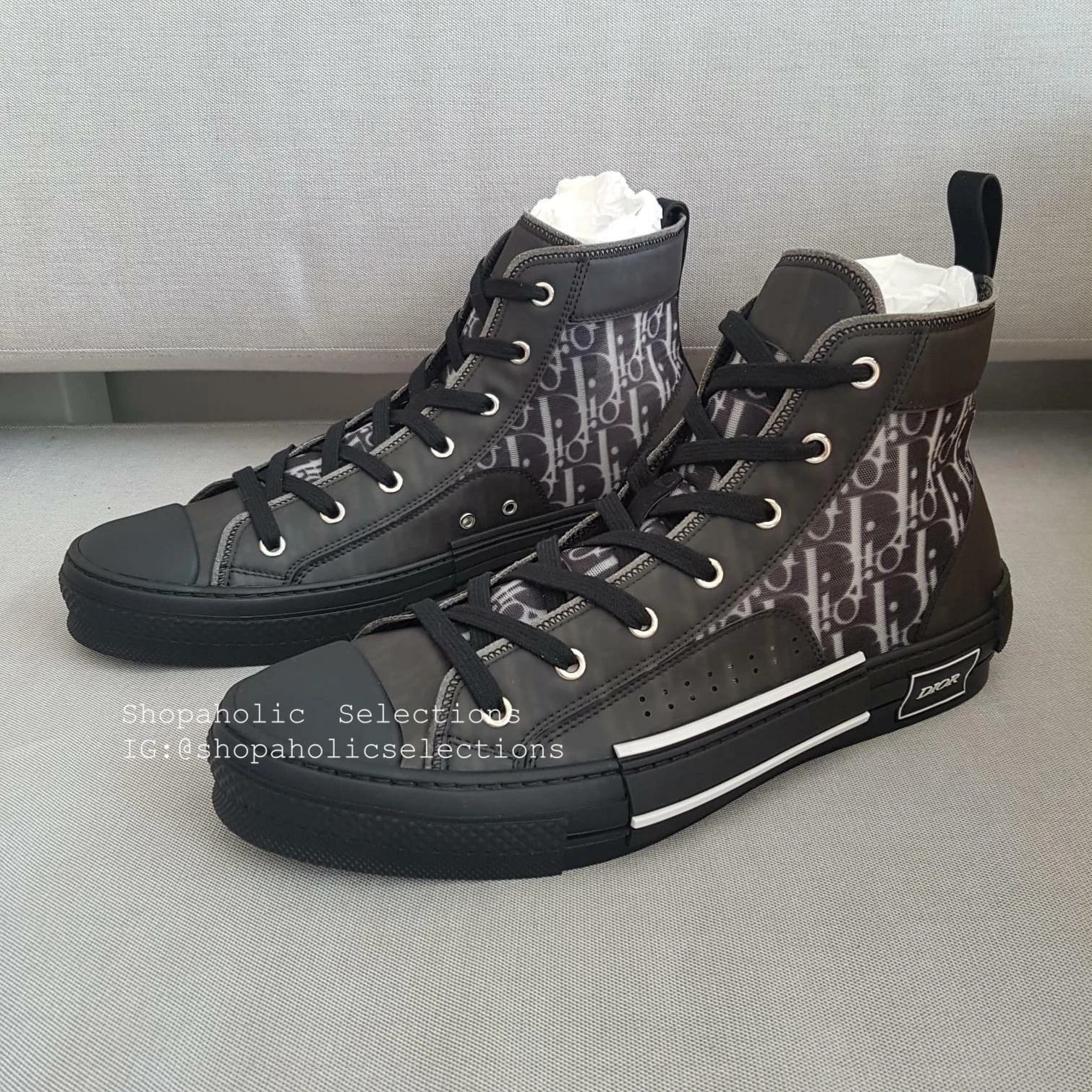 Dior X Kim Jones   B23 HIGH TOP Baskets En Dior Oblique Noir