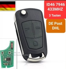 Klapp Schlüssel Funk für Opel Vectra C Signum 3 Tasten, 433 MHz PCF7946 ID46[10]