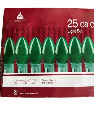 Vintage Indoor Outdoor Ceramic C7 C9 Light Sets White Green End To End Holiday - Picture 4 of 20