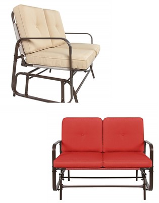 Patio Garden Furniture Sets Patio Glider Porch Rocking Bench Outdoor Furniture 2 Seat Cushion Swing Loveseat Home Garden Vibranthns Lk
