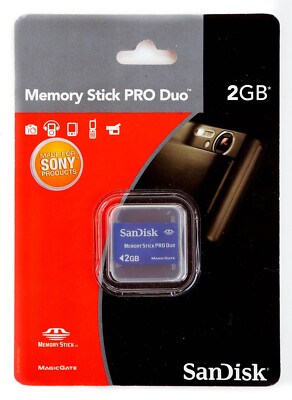 SanDisk 2GB Memory Stick PRO Duo MagicGate SDMSPD-2048-AW11 for Sony Products
