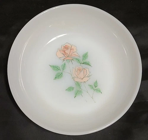 Vintage Fire King “Anniversary Rose” Dessert Berry Bowl- 6.5"