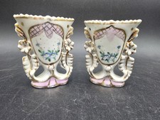 2 PC Small Porcelain Vases 3 1/4” Tall READ Bridal Vase Bridgerton Style Cottage