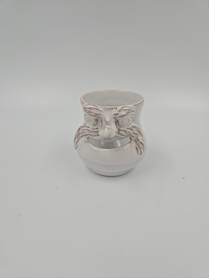 Handmade Ugly Face Egg Separator Glazed Potts Town Pottery Linda Potts 1997 3''