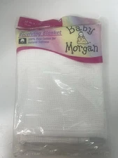 Vintage Original Baby Morgan white Receiving Blanket New in package 30” x 40”