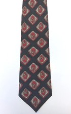 Stafford Executive Silk Tie Burgundy Black Abstract Pattern Made In USA
