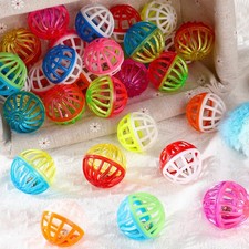 30 Pcs Polyester Film Cat Crinkle Balls Toys Colorful Fuzzy Balls Lightweight...