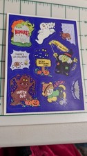 Vintage Hallmark Stickers Halloween Witch Ghost Spiders Tree Scarecrow 1 Sheet