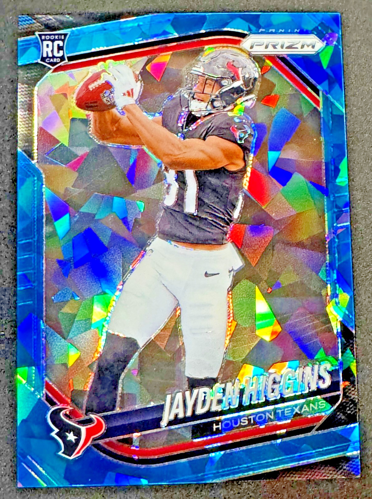 2025 Panini Prizm - Blue Ice Prizm JAYDEN HIGGINS /99 #376 (RC) Texans