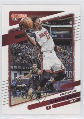 2021-22 Panini Donruss Purple Press Proof 45/199 Bam Adebayo #154 5h0