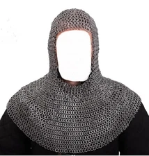 9mm Chainmail Coif Flat Riveted 18 gauge Mild Steel Armor Hood Reenactment
