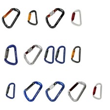 SK11 Aluminum Auto-Lock Carabiner 10x110mm/8x80mm Black/Blue/Silver Fr Japan