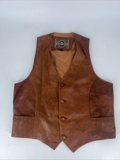 Vintage PIONEER WEAR, Melody 100 leather vest Cowboy Western Sz 42 Lining Nylon