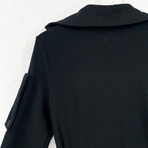 DIANE VON FURSTENBERG Wool Knit Wrap Dress Womens 6 Black Safari Cargo Utility - Picture 14 of 18