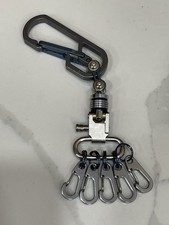Llavero mosquetón EDC Titanium Ti, enlace de bicicleta Ti, giratorio Tío Mikes, azul