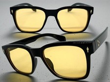 Men Classic Vintage Retro Hardcore Biker Style SUNGLASSES Black Frame Beige Lens
