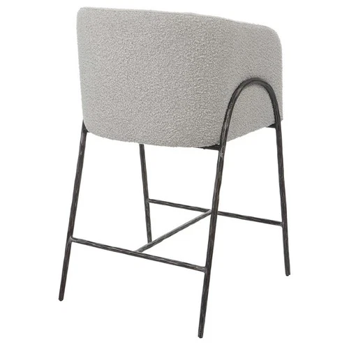 Uttermost Jacobsen 27" Contemporary Steel and Fabric Counter Stool in Gray - Picture 5 of 7