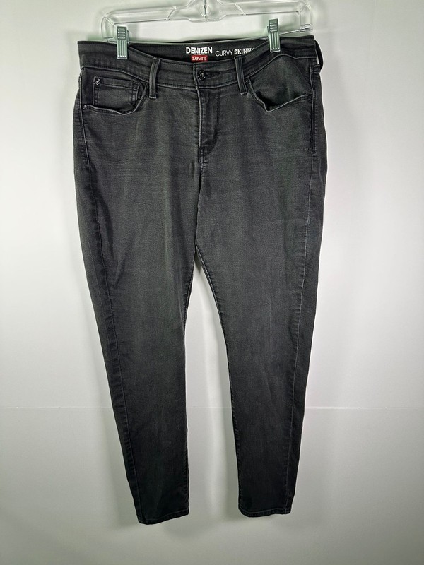 Denizen Levis Jeans Womens 30 Curvy Skinny Stretch Charcoal Gray Denim Slim