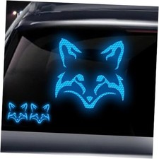 2pcs Fox Face Stickers Night Reflective Stickers Fox Car Decal Stickers Blue