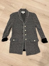 St John By Marie Gray Black And White Tweed Jacket Blazer