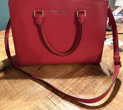 Handtasche Michael Kors Selma large rot, wie neu, Leder