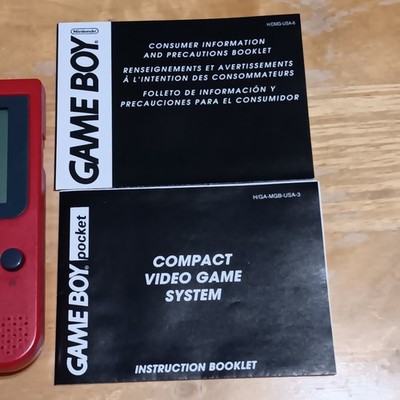 Nintendo Game Boy Pocket Red MGB-001 Tested, working, with manuals
