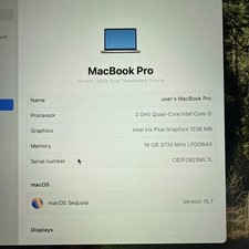 Apple MacBook Pro 13-inch Laptop 2020 16GB RAM, 500 SSD
