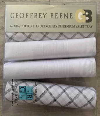GEOFFREY BEENE MEN'S FINE COTTON HANDKERCHIEFS NEW (1 Is Missing From Pkg)