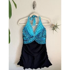 Profile By Gottex Cocoon Swimdress One Piece Swimsuit Tummy Control Plus Size 16